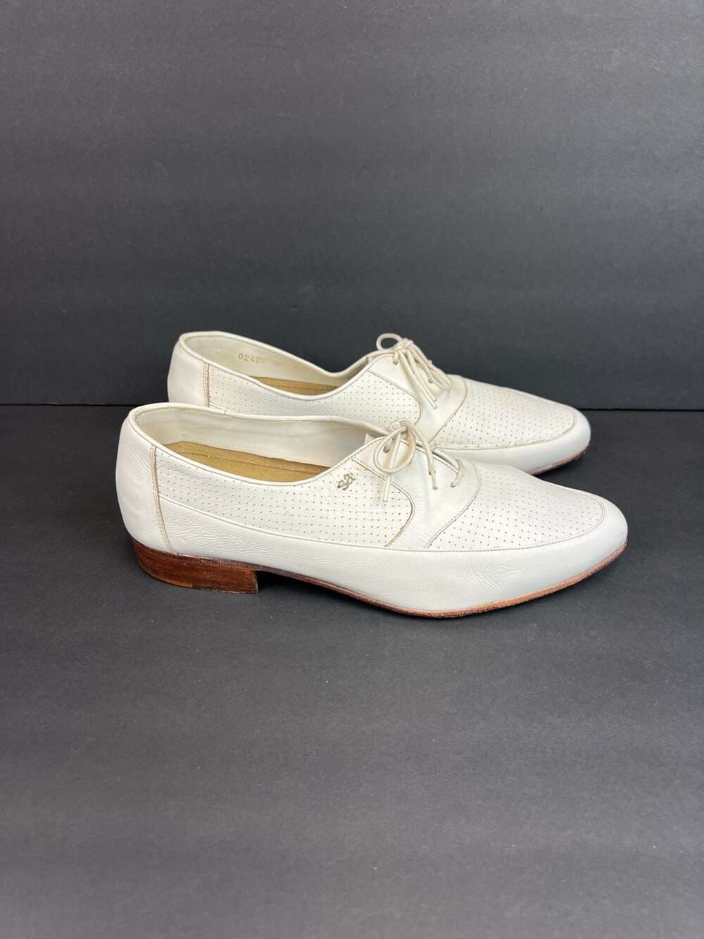 Vintage Stacy Adams Dress  Oxfords Shoes 02428 Women’s  10D White Loafer Leather